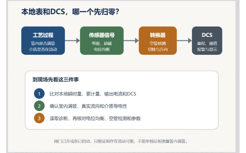 管道里明明有介质，电磁流量计怎么还是显示零？
